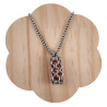 Dames RVS Jasseron-Ketting + Buis Hanger met Orange Kristallen