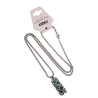 Dames RVS Jasseron-Ketting + Buis Hanger met Mintgroene Kristallen