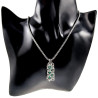 Dames RVS Jasseron-Ketting + Buis Hanger met Mintgroene Kristallen