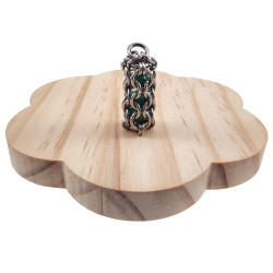 Dames RVS Jasseron-Ketting + Buis Hanger met Mintgroene Kristallen