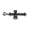 Heren - Roestvrij Staal - Massieve Kruis Hanger met Heraldische Lelies