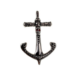 Anker Hanger Heren - RVS 316L - Ankerhanger met Schedel en Kristallen