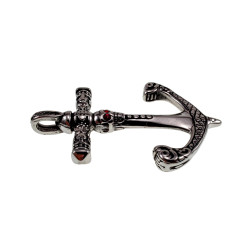 Anker Hanger Heren - RVS 316L - Ankerhanger met Schedel en Kristallen