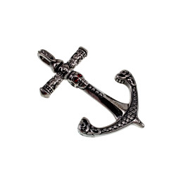 Anker Hanger Heren - RVS 316L - Ankerhanger met Schedel en Kristallen