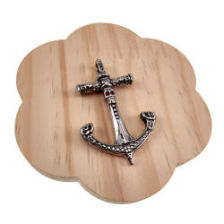 Anker Hanger Heren - RVS 316L - Ankerhanger met Schedel en Kristallen