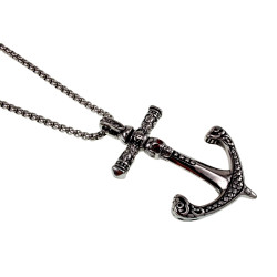 Jasseron-ketting met Anker Hanger Heren Roestvrij Staal 316L