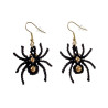Verguld RVS Haakoorbellen - Micro Macramé Spinnen Oorbellen Halloween