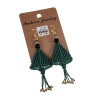 Haakoorbellen Dames - Verguld RVS - Micro Macramé Kerst Oorbellen