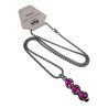 Dames RVS Jasseron-ketting + Fuchsia Kristallen Hanger - Handgemaakt