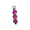 Dames RVS Jasseron-ketting + Fuchsia Kristallen Hanger - Handgemaakt