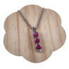 Dames RVS Jasseron-ketting + Fuchsia Kristallen Hanger - Handgemaakt