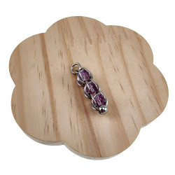 Dames RVS Jasseron-ketting + Paarse Kristallen Hanger - Handgemaakt