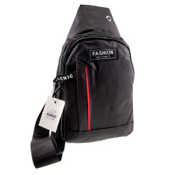 Crossbodytas Unisex - Zwarte Oxford-stof - Schoudertas met 4 Vakken
