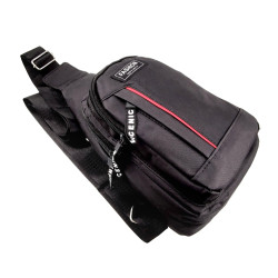Crossbodytas Unisex - Zwarte Oxford-stof - Schoudertas met 4 Vakken