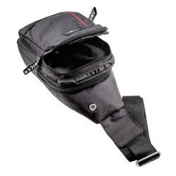 Crossbodytas Unisex - Zwarte Oxford-stof - Schoudertas met 4 Vakken