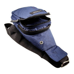 Crossbodytas Unisex - Blauwe Oxford-stof - Schoudertas met 4 Vakken