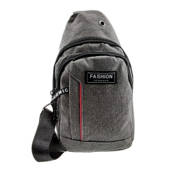 Crossbodytas Unisex - Grijze Oxford-stof - Schoudertas met 4 Vakken