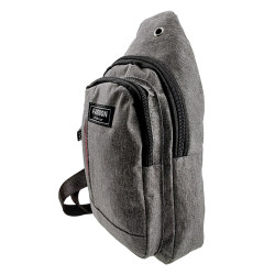 Crossbodytas Unisex - Grijze Oxford-stof - Schoudertas met 4 Vakken