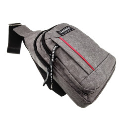 Crossbodytas Unisex - Grijze Oxford-stof - Schoudertas met 4 Vakken
