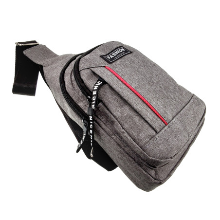 Crossbodytas Unisex - Grijze Oxford-stof - Schoudertas met 4 Vakken