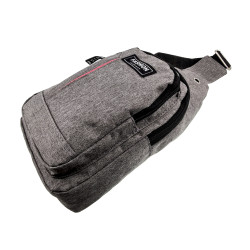 Crossbodytas Unisex - Grijze Oxford-stof - Schoudertas met 4 Vakken