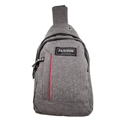 Crossbodytas Unisex - Grijze Oxford-stof - Schoudertas met 4 Vakken