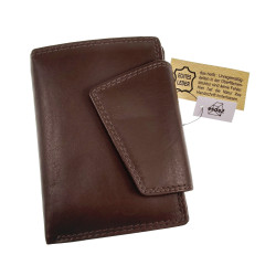 Verticale Portemonnee van Bruine Rundleer met muntvak en kaarthouders