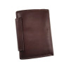 Verticale Portemonnee van Bruine Rundleer met muntvak en kaarthouders