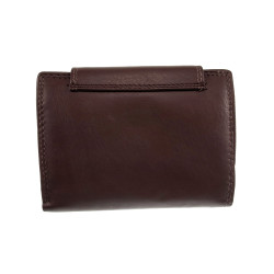 Verticale Portemonnee van Bruine Rundleer met muntvak en kaarthouders