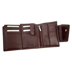 Verticale Portemonnee van Bruine Rundleer met muntvak en kaarthouders