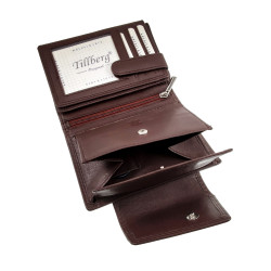 Verticale Portemonnee van Bruine Rundleer met muntvak en kaarthouders