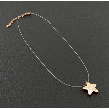 Transparante Ketting met RVS Ster Hanger
