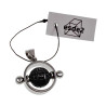 Unisex - RVS Opengewerkte Hanger met  Antraciet Kraal - Griekse Desing
