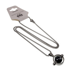 Jasseron-Ketting + Opengewerkte Hanger met  Magnetische Hematiet Steen