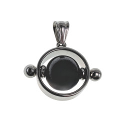 Jasseron-Ketting + Opengewerkte Hanger met  Magnetische Hematiet Steen