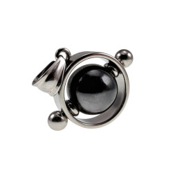 Jasseron-Ketting + Opengewerkte Hanger met  Magnetische Hematiet Steen