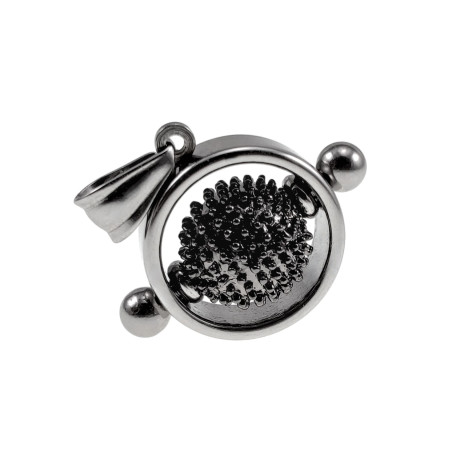 RVS Opengewerkte Hanger met Antracietzwarte Draaibare Messing Kraal