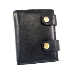 Heren - Zwarte Leren Herenportemonnee met Veel Vakken - Verticaal
