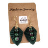 Verguld RVS - Groene Micro-Macramé Haakoorbellen met Morganietstenen