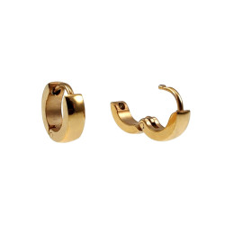 ∅10mm x 3mm Oorbellen Unisex - Verguld RVS - Oorringen Dames - Heren