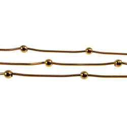 Dames Verguld RVS Ronde Ketting Bolletjesketting Verstelbaar 55-60cm