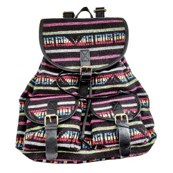 Boho Rugzak Dames - Multicolor Canvas Rugzak