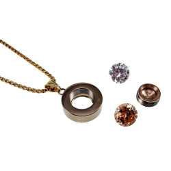 Verguld RVS Jasseron Ketting met Ronde Hanger - Dames - Schroefhanger