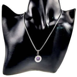 RVS Jasseron-Ketting met Verwisselbare Zirkonia - Transparant en Paar