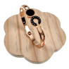 Roségoud RVS Bangle met Zwarte Details, Romeinse Letters en Zirkonia