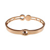 Roségoud RVS Bangle met Zwarte Details, Romeinse Letters en Zirkonia