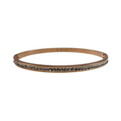 Roségoud RVS Bangle Armband met Fonkelende Zirkonia Stenen - Dames