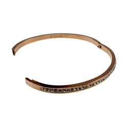 Roségoud RVS Bangle Armband met Fonkelende Zirkonia Stenen - Dames
