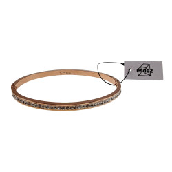 Roségoud RVS Bangle Armband met Fonkelende Zirkonia Stenen - Dames