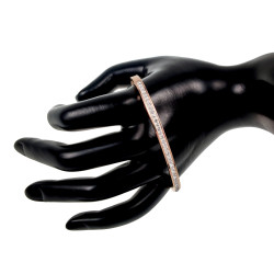 Roségoud RVS Bangle Armband met Fonkelende Zirkonia Stenen - Dames
